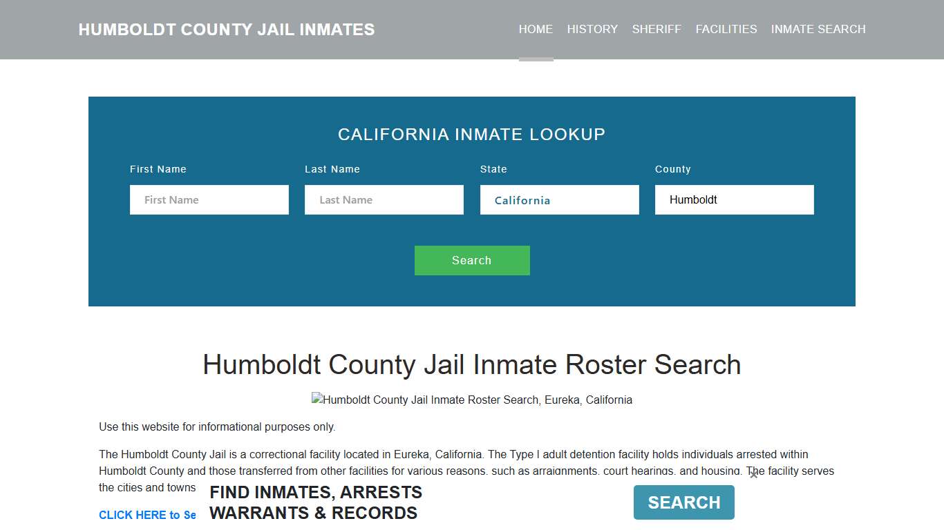 Humboldt County Jail Inmate Roster Lookup, Eureka, CA